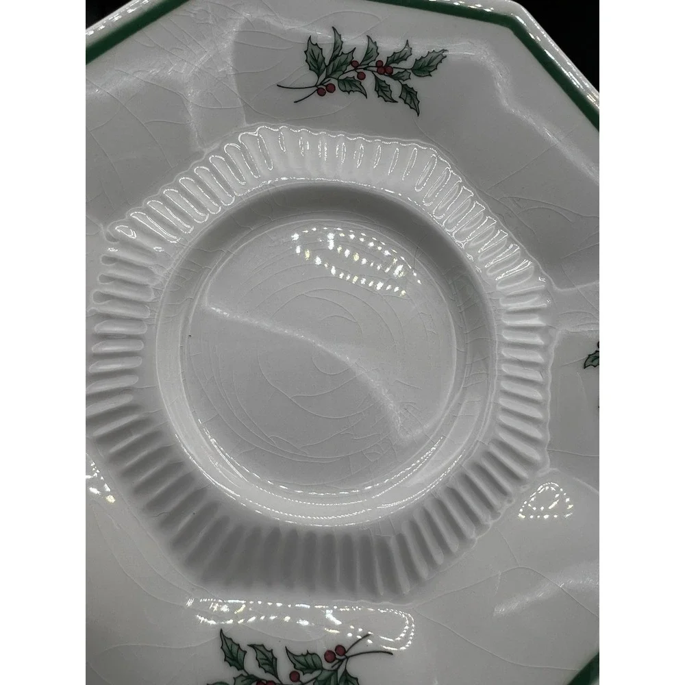 🎄‎ Nikko Christmastime Coffee Cup & Saucer Set–Holly & Christmas Tree–Vintage☕